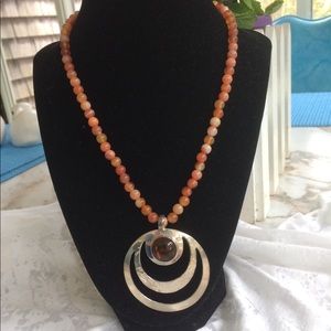 Amber sterling 18” necklace.